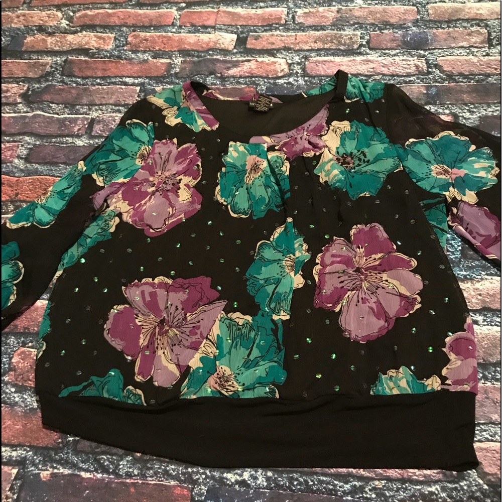 Lane Bryant floral banded top 18/20